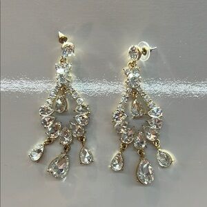 Elegant Gold and Silver Chandelier Earrings